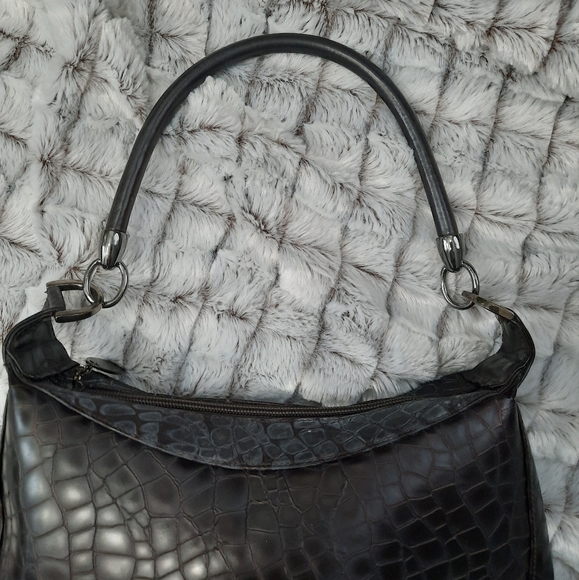 Stuart weitzman Classic Croc Embossed Leather Hobo Bag good condition 12"×9" - Picture 5 of 10